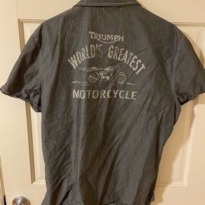 Triumph motorcycles button down short sleeve shirt